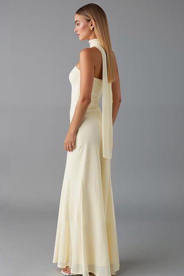 Daffodil Mermaid Chiffon Strapless Evening Dress